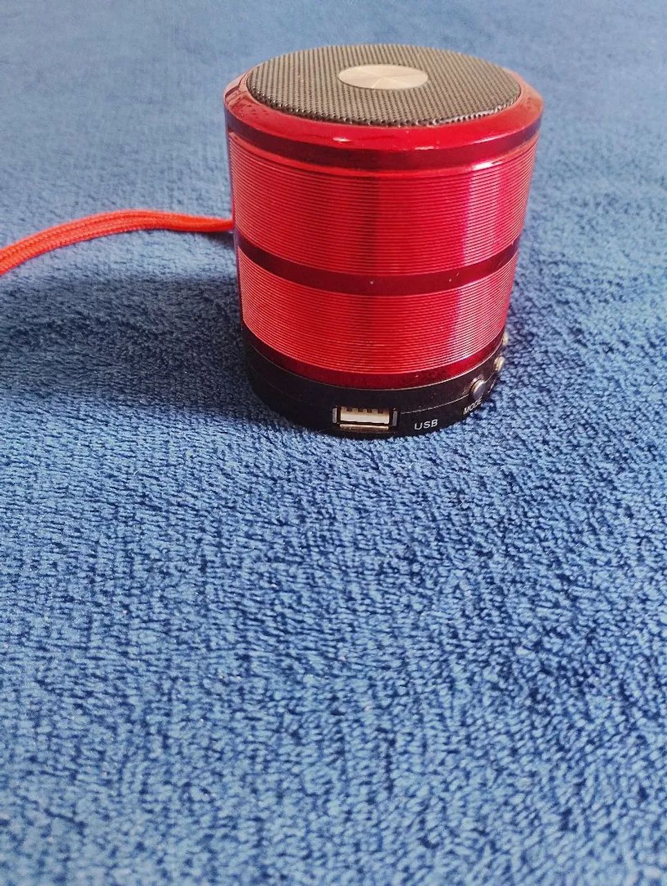 Mini Caixa de Som Bluetooth WS-887 Vermelha - Foto 4