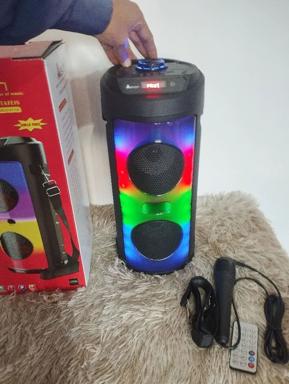 Caixa de som Led com microfone a1 132 - Foto 2