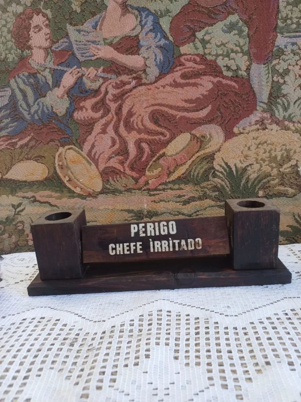 Porta canetas de madeira rústico  - Foto 2