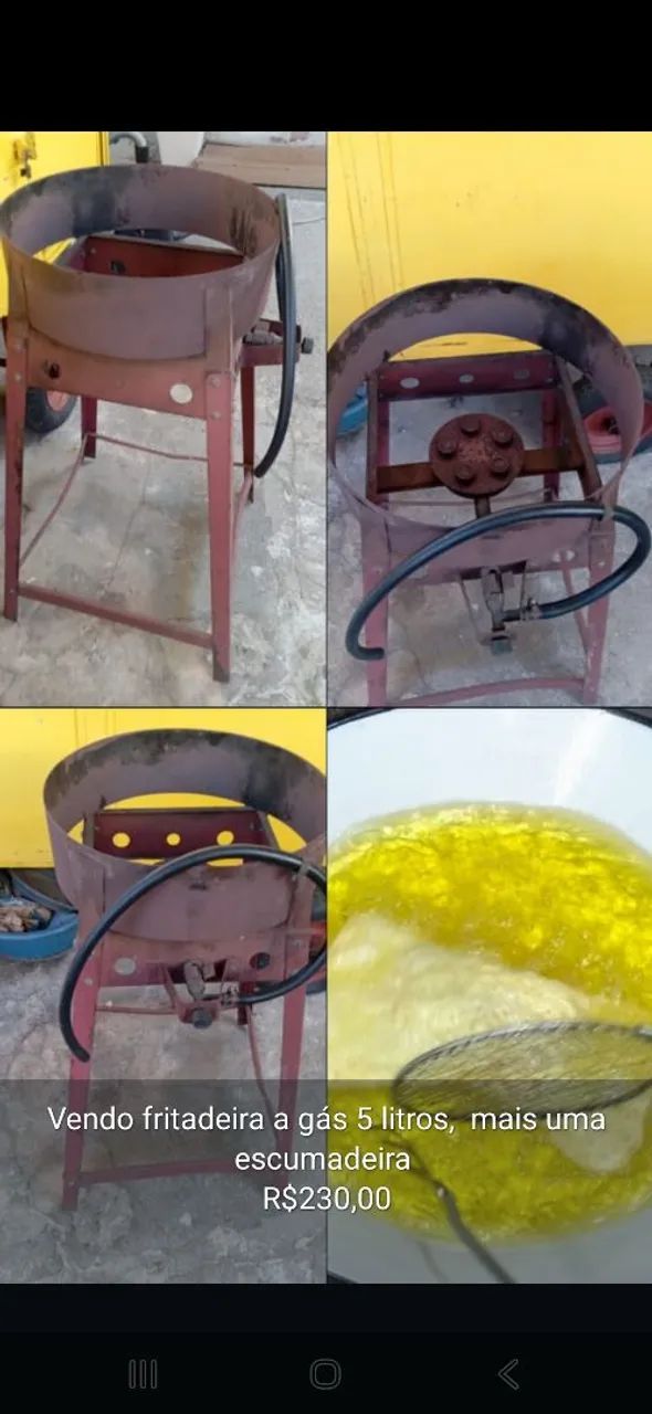 Fritadeira a gás de alta pressão 5 litros Com cesto e escumadeira 