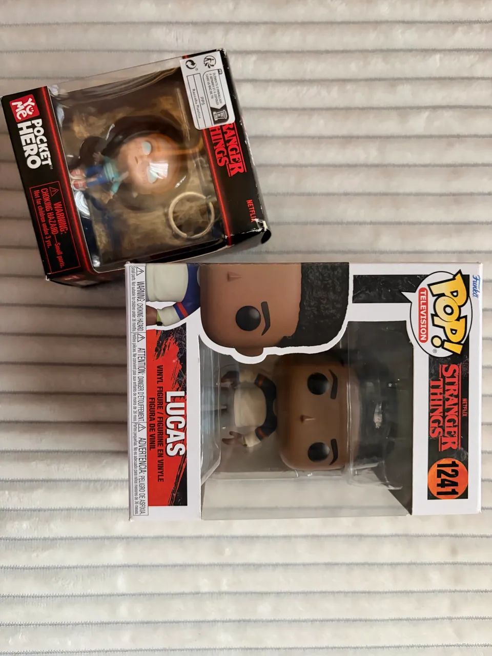 Funko pop Lucas e chaveiro Max Stranger Things