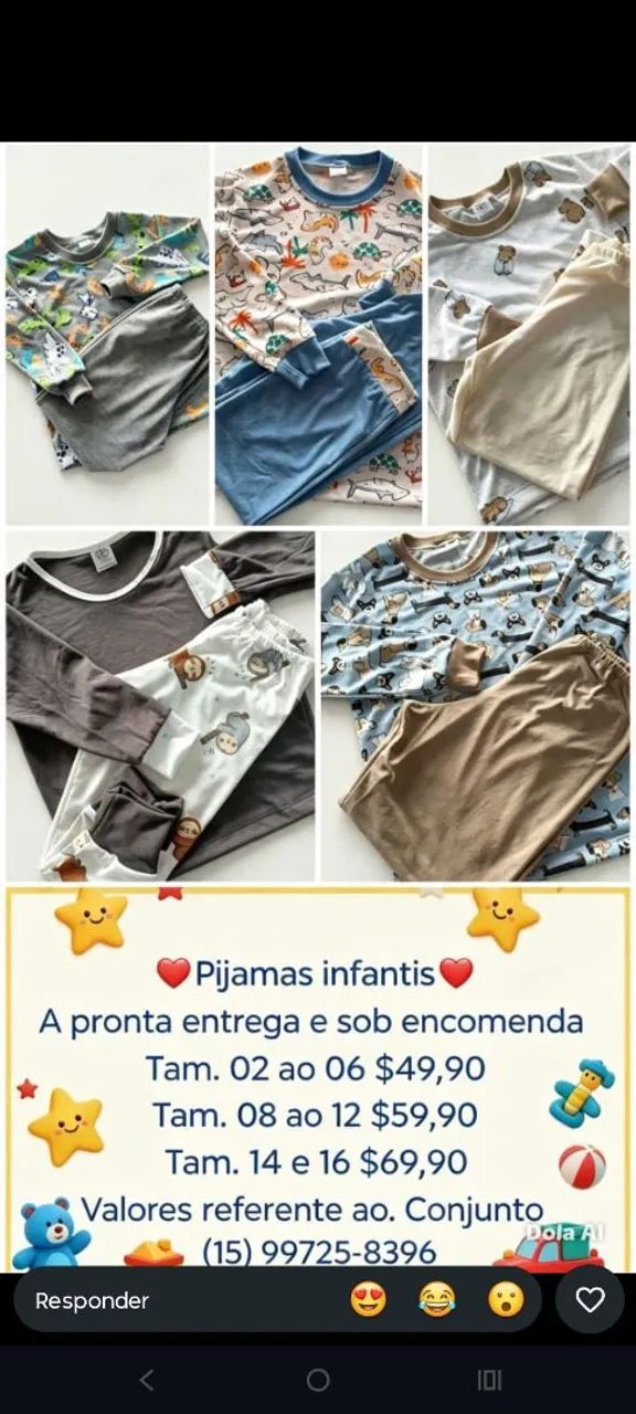 Pijamas infantis  - Foto 2