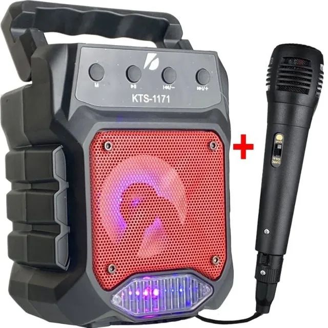Caixa De Som Amplificada com karaokê Com Microfone Bluetooth, Pendrive, Usb, Fm ,Sd p10