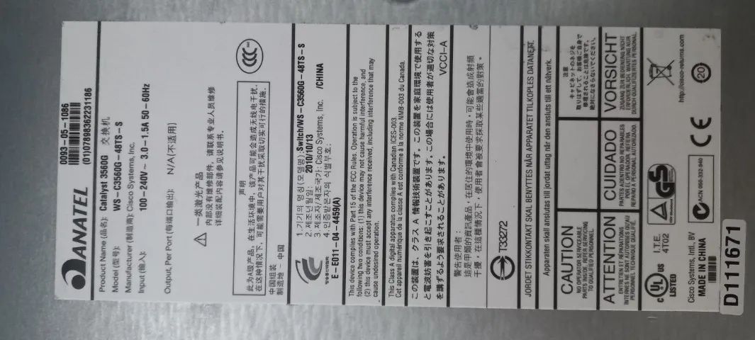 Switch 3560 Catalyst 10/100/1000 Cisco 48 Portas Gigabit Poe - Foto 4