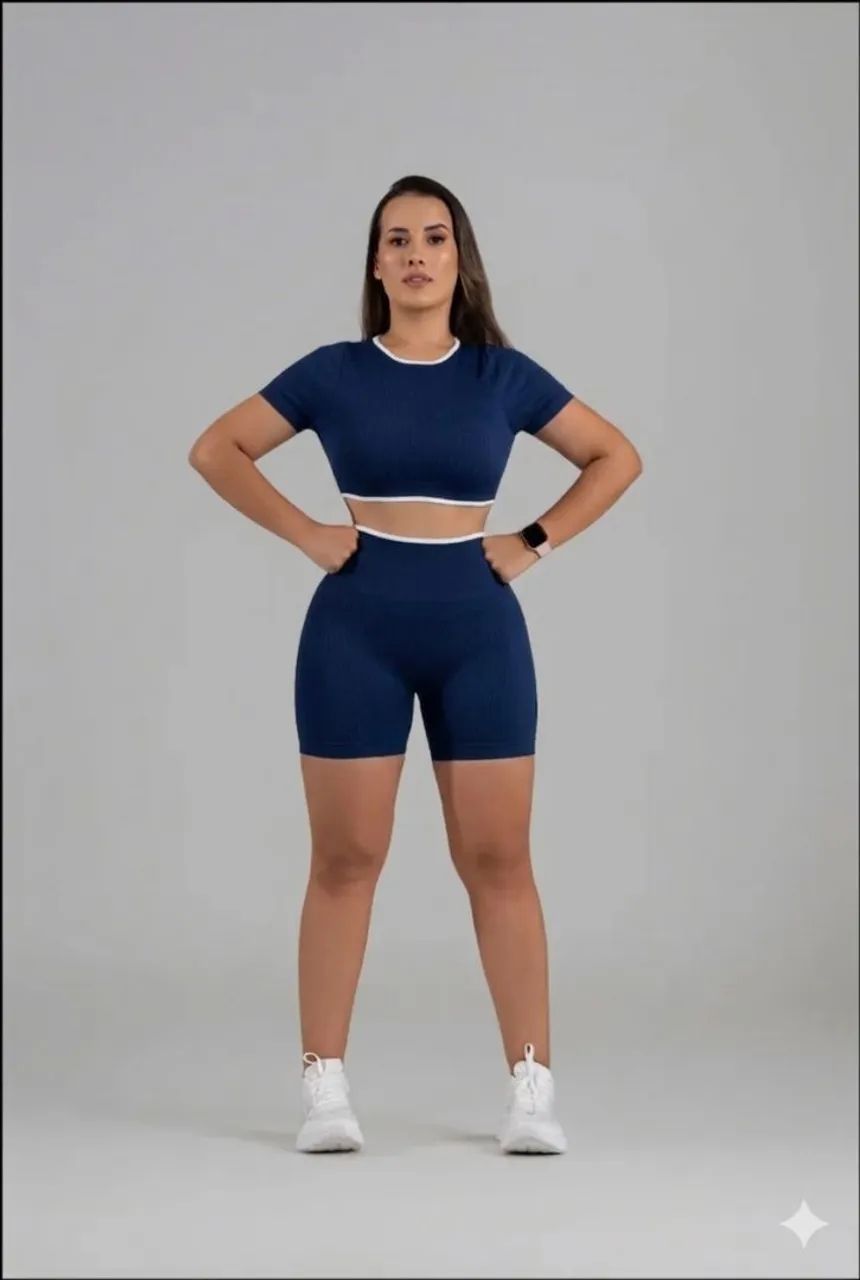 Conjunto short canelado premium academia fitnes  - Foto 5