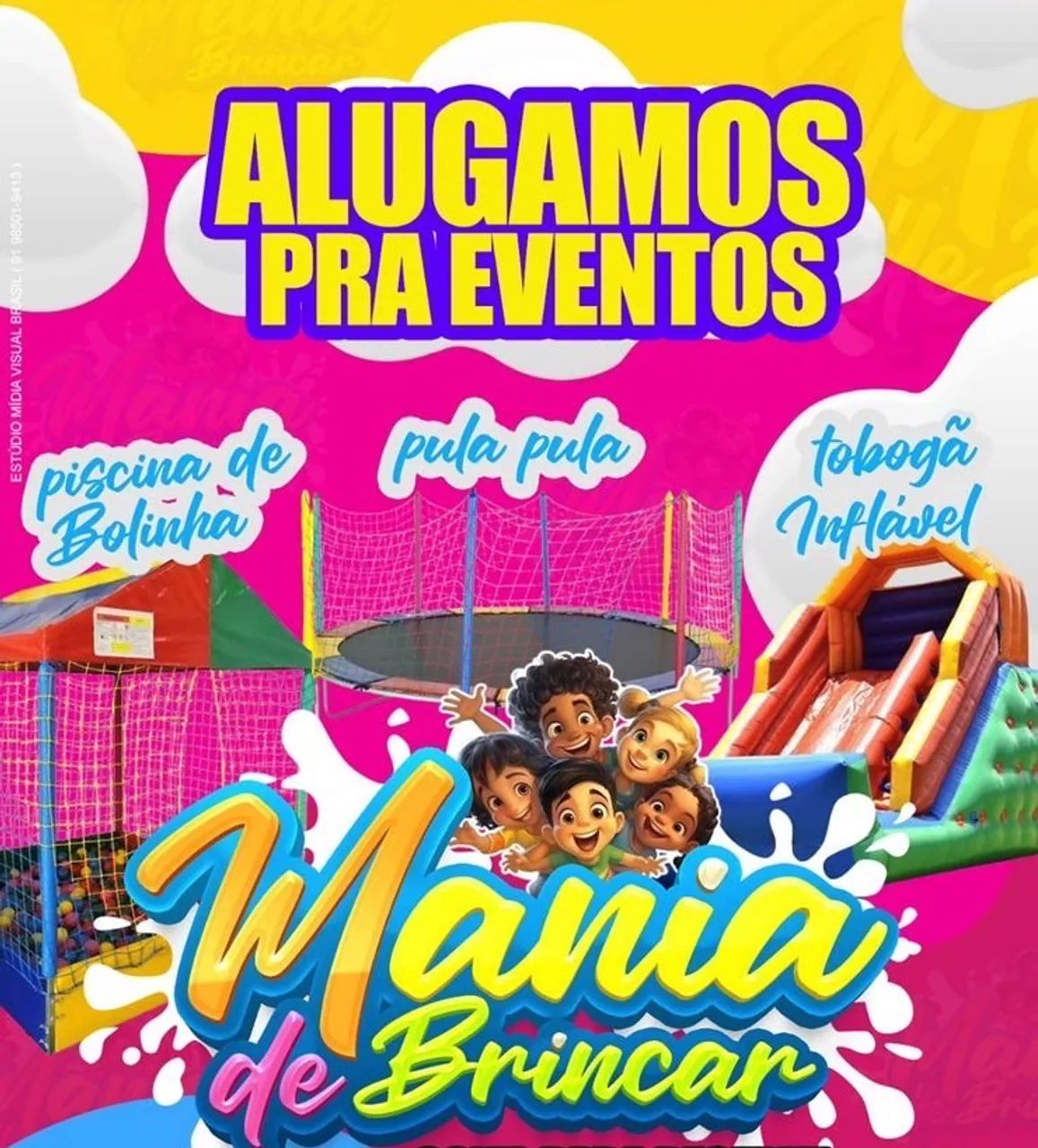 Pula pula, casinha de bolinha e tobogã 