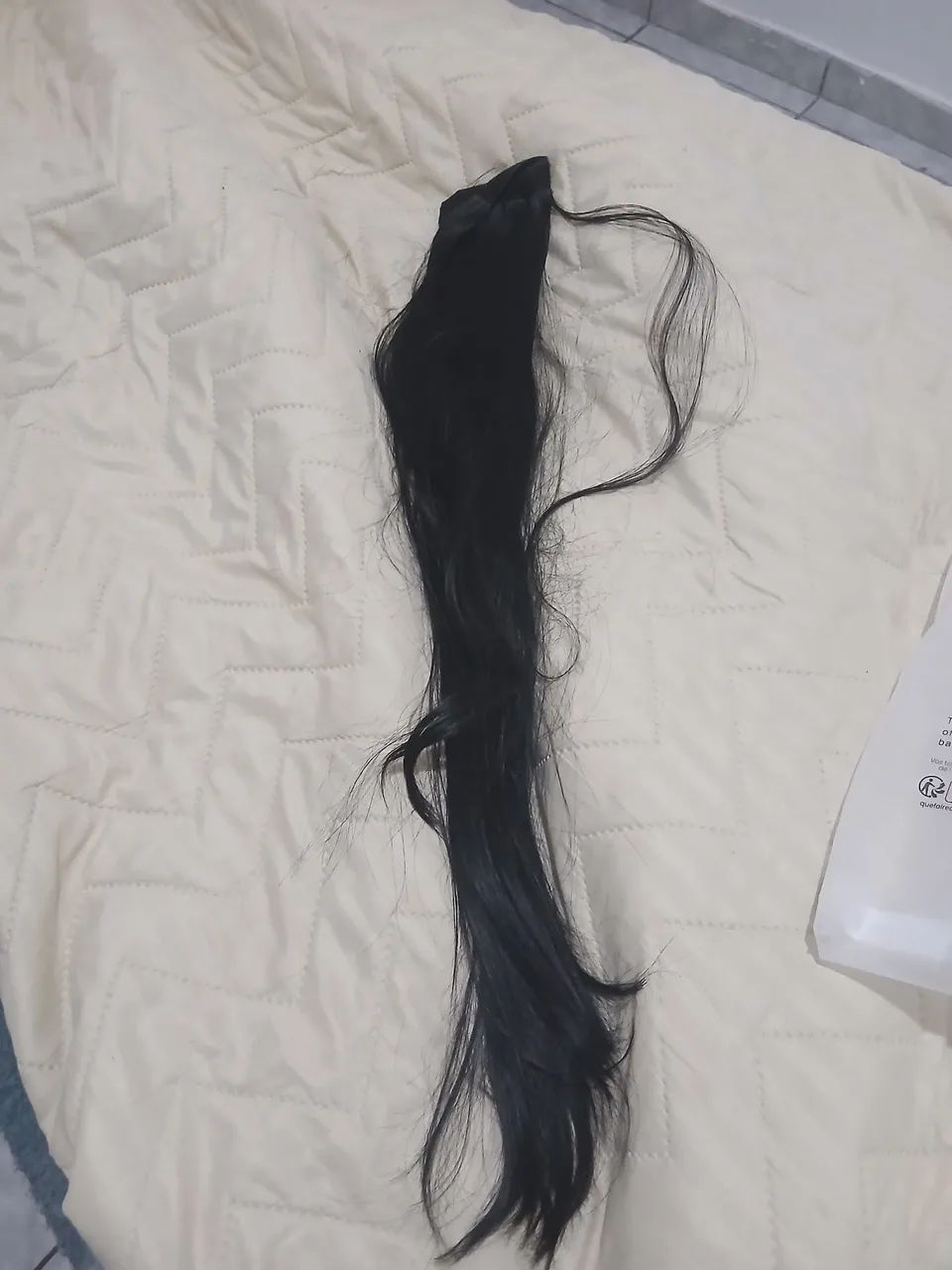 Aplique de cabelo liso sintético 