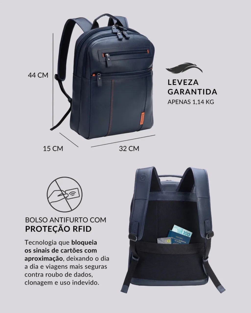 Mochila Bennemann COURO LEGÍTIMO 