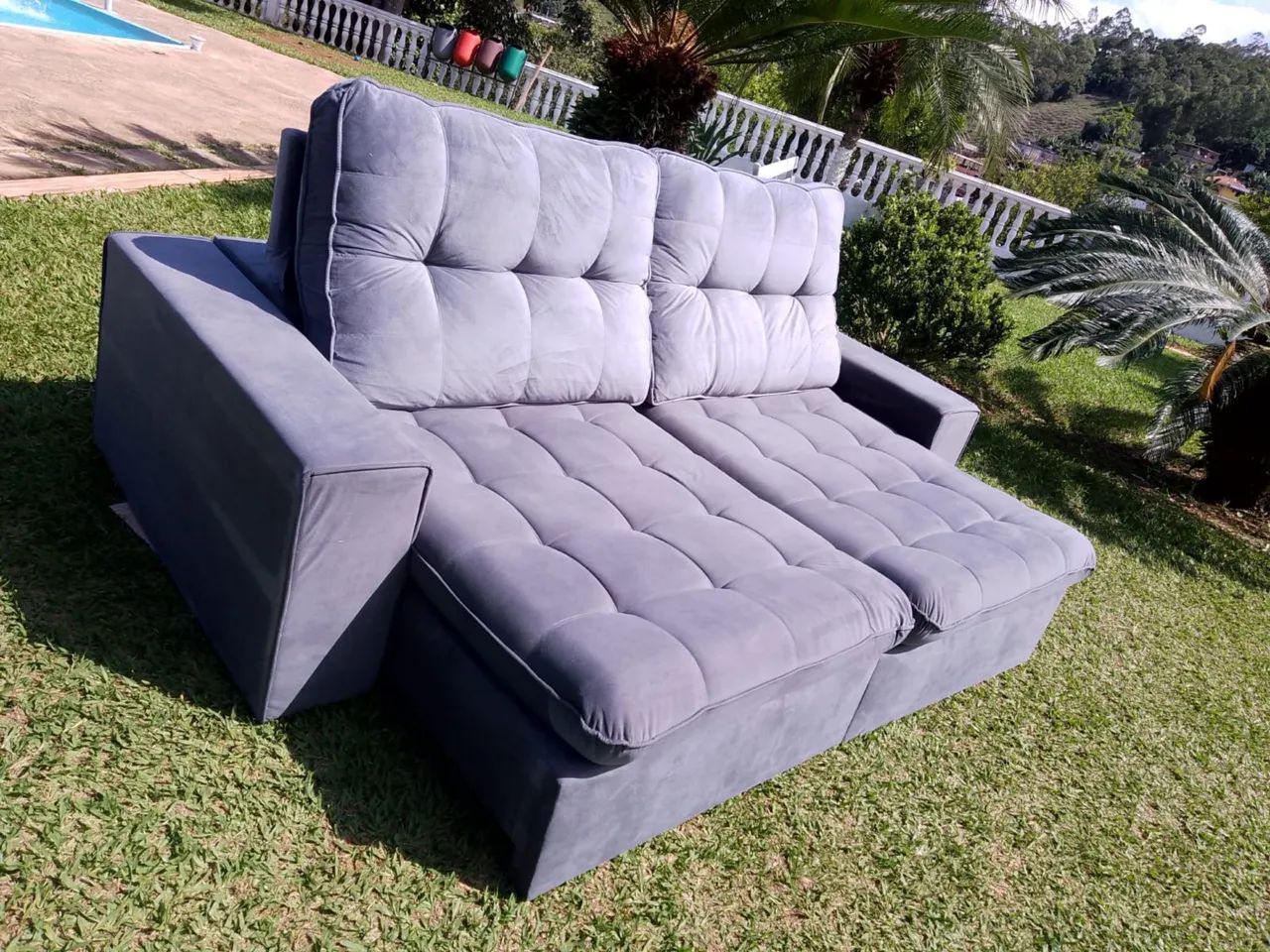 Sofa retratil top 2,50m cinza !! - Foto 4