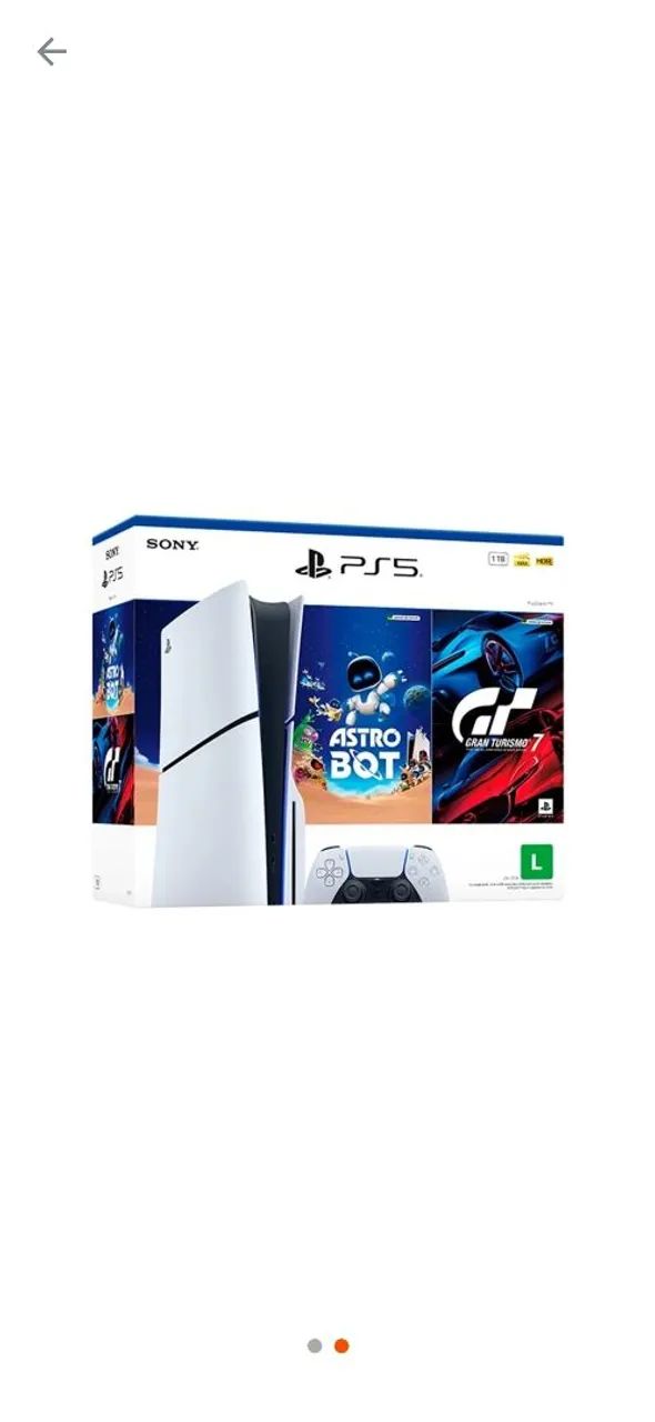 Playstation 5 Slim 1TB Versão Mídia física acompanha 2 controles originais e mais 2 jogos  - Foto 2