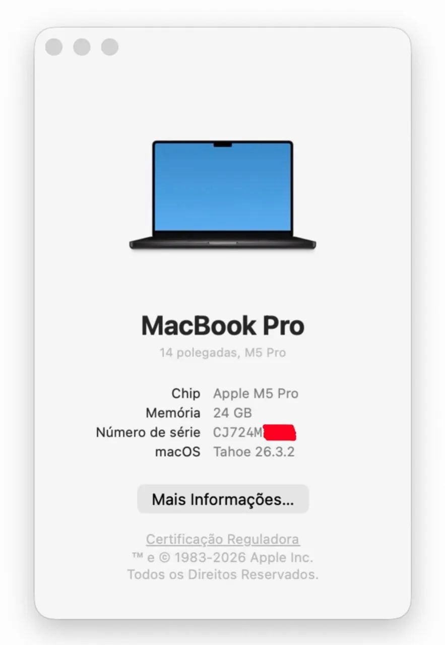 Macbook pro 14 polegadas chip m5 pro 24gb / 1tb com apenas 5 ciclos ( 24 / 1 tb ) - Foto 5