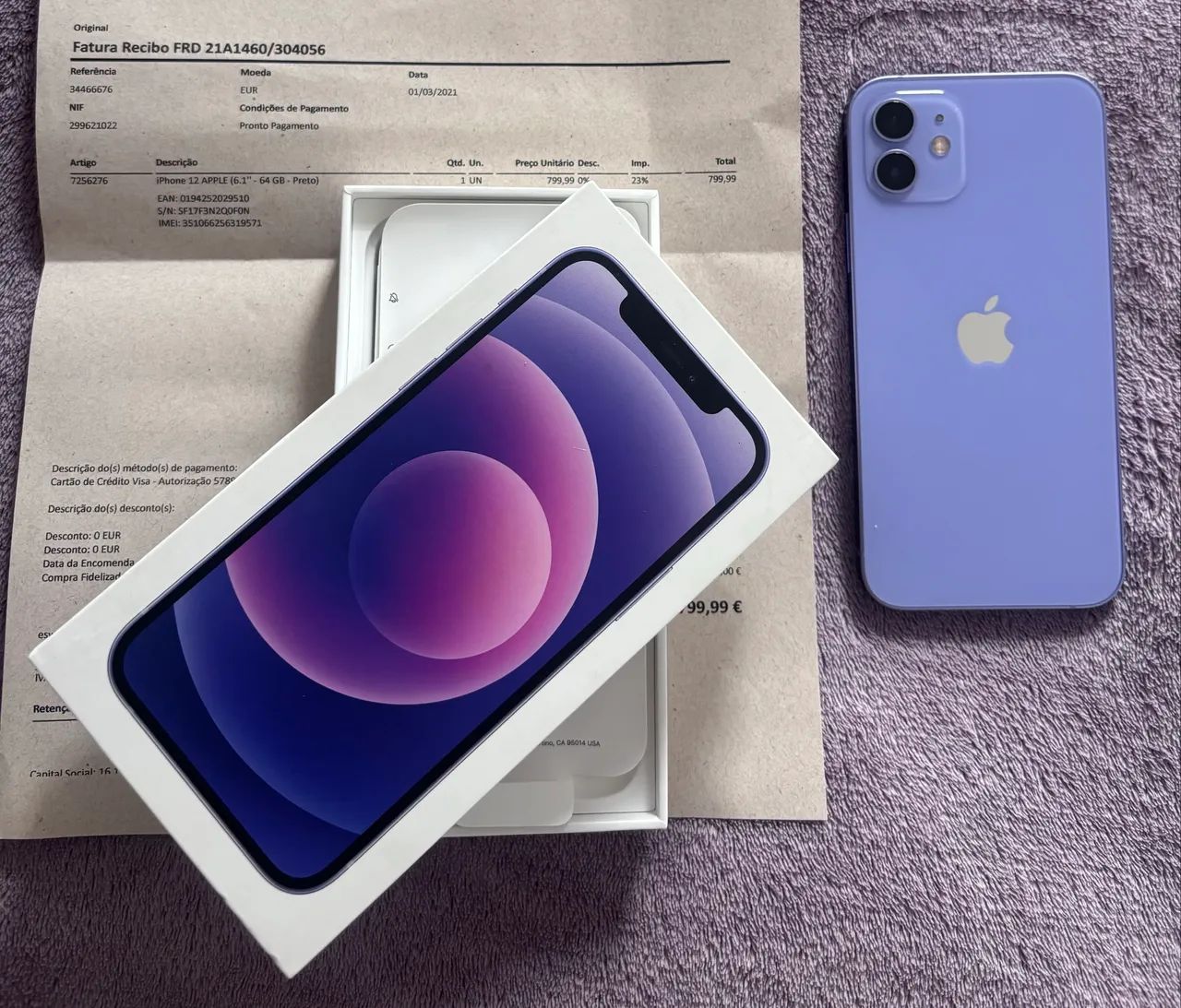 iPhone 12 64gb Roxo - SEMINOVO
