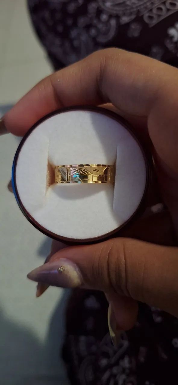 Anel/aliança de ouro 18k - Foto 2