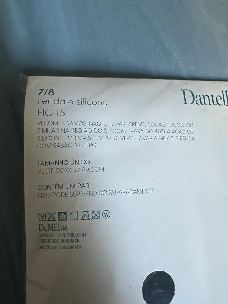 Meia 7/8 com renda siliconada na coxa TAM único - Foto 3