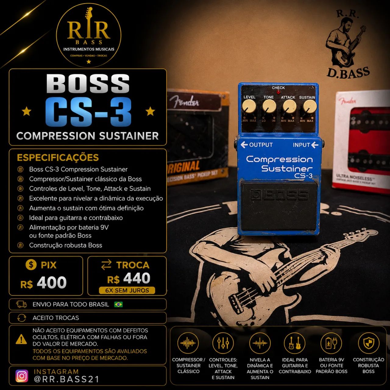 PEDAL BOSS CS-3 | COMPRESSION SUSTAINER