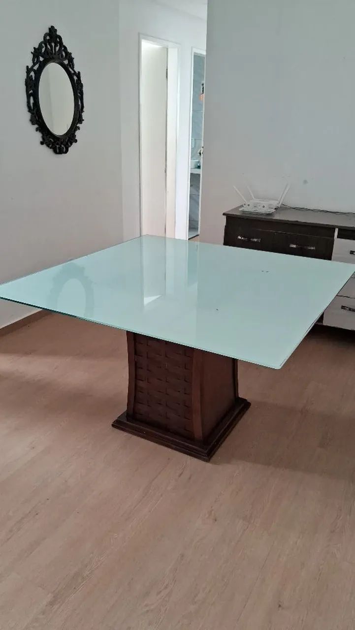 Mesa de jantar com vidro 1.30m - Foto 2