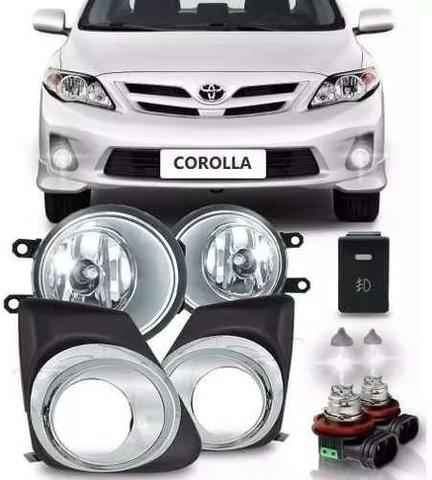 Kit Milha Neblina Aro Cromado Toyota Corolla 2012 2013 2014