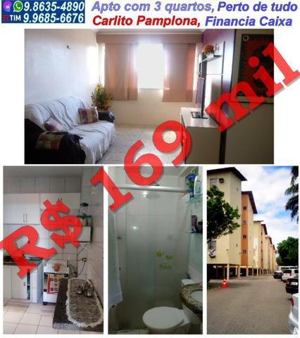 Apartamento 3 quartos (1 suíte) no Carlito, Financia CEF, Ao lado de bancos e shoppings