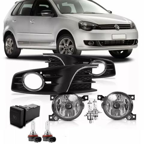 Kit Farol Milha Neblina Moldura Cromada Polo 2012 2013 2014