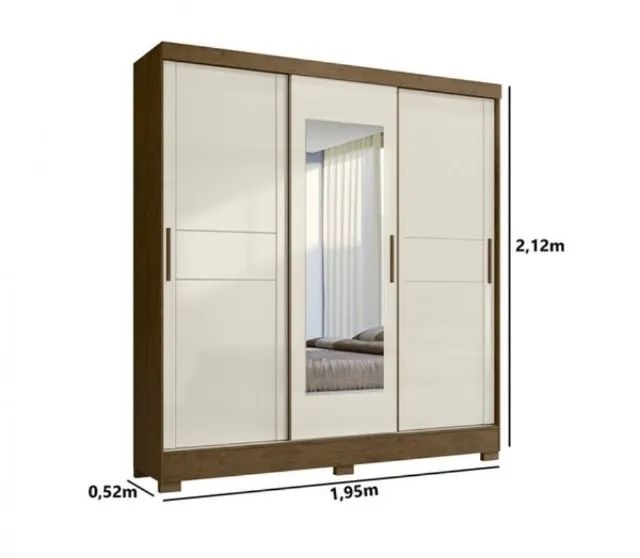 Guarda Roupa 3 Portas 2 Gavetas c/ Espelho Super Lindo Fazemos Entrega - Foto 2