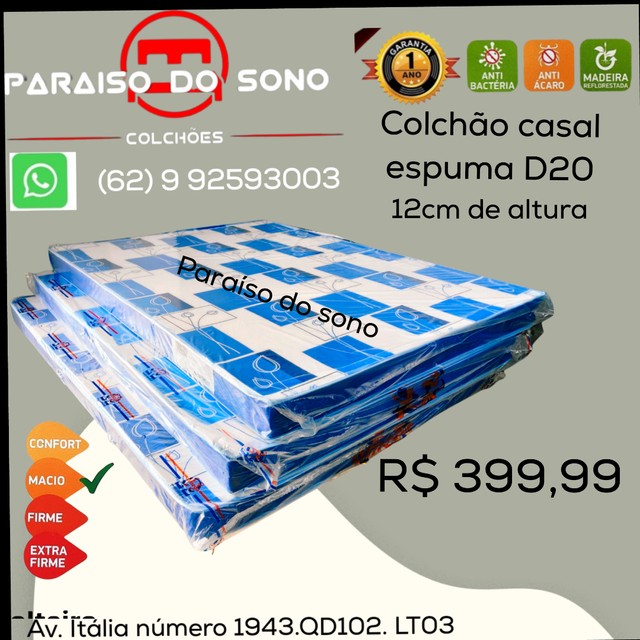 Colchão casal novo espuma d20 macio