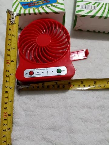 R$19.99 mini ventilador USB recarregável novo  vento + luz como se fosse abajur  - Foto 4