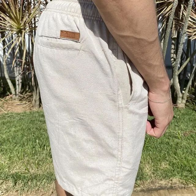 Bermuda masculina de linho para praia  - Foto 2