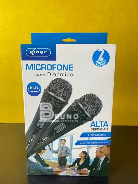 Microfone duplo com fio  - Foto 4