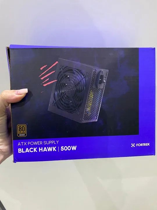 Fonte ATX 500W PFC Ativo Black Hawk 80 Plus Bronze Fortrek - Loja Coimbra Computadores  - Foto 6