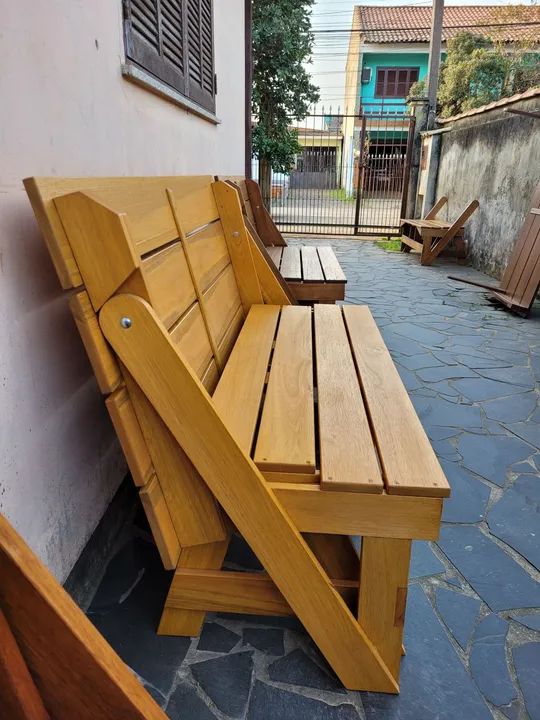 Mesa de madeira dobrável para jardim - Foto 3