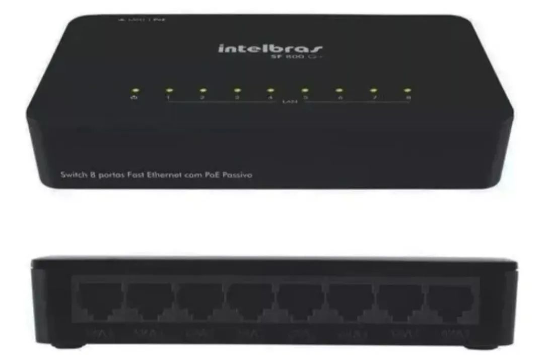 Switch SF 800 Q+ com 8 portas Fast Ethernet 10/100