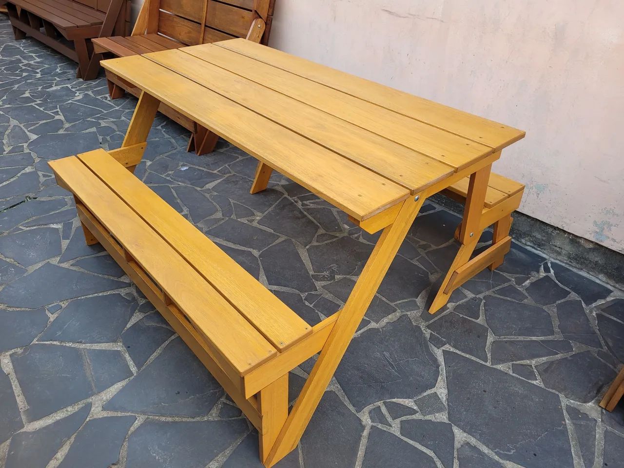 Mesa de madeira dobrável para jardim - Foto 2
