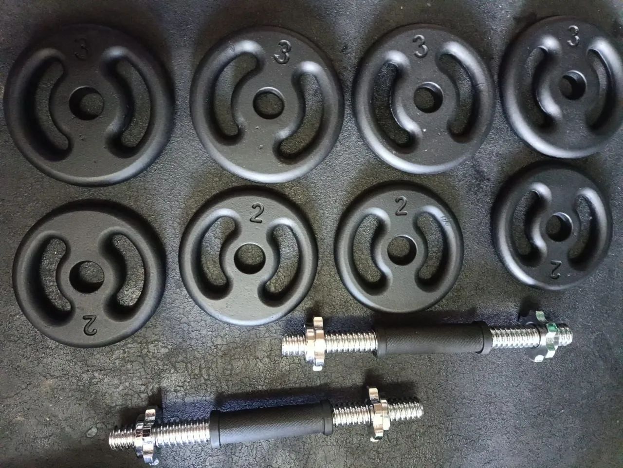 Kit barrinha de halter e anilhas