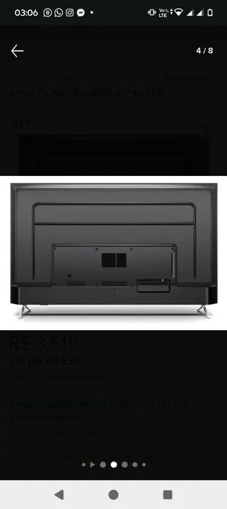 Tv Smart AOC 50 polegadas 4k 