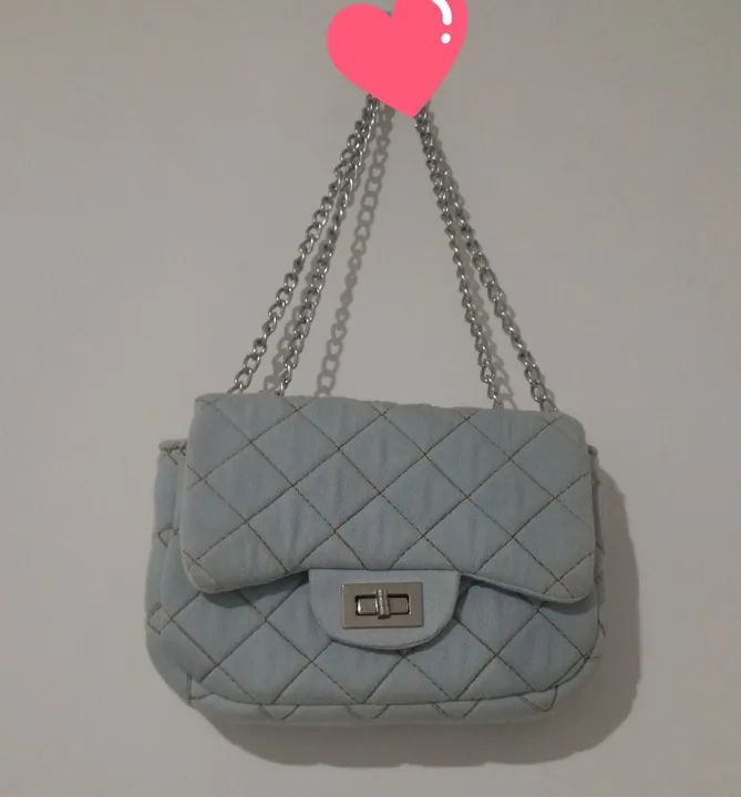 Bolsa Pequena Azul Claro,estilo jeans  - Foto 4