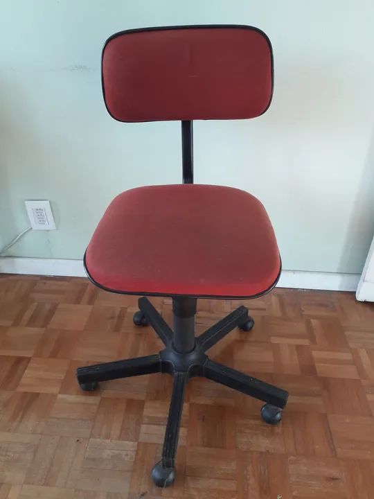 Cadeira Giratória de Escritório Secretária com Rodinhas Vermelho Vinho