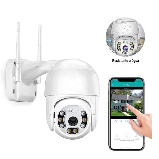 Câmera Speed Dome WiFi Full HD 1080P Infravermelho Audio Auto Rastreamento Prova D'Agua