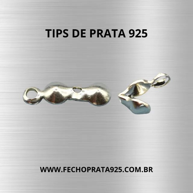 Terminal Tips Prata 925 - Peças Montagem Prata 925  - Foto 3