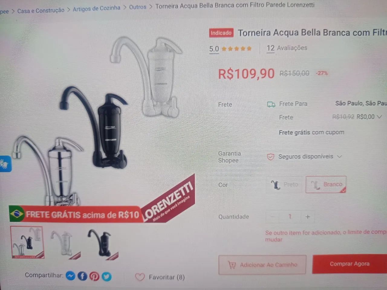 torneira  acqua bella lorenzetti  - Foto 4