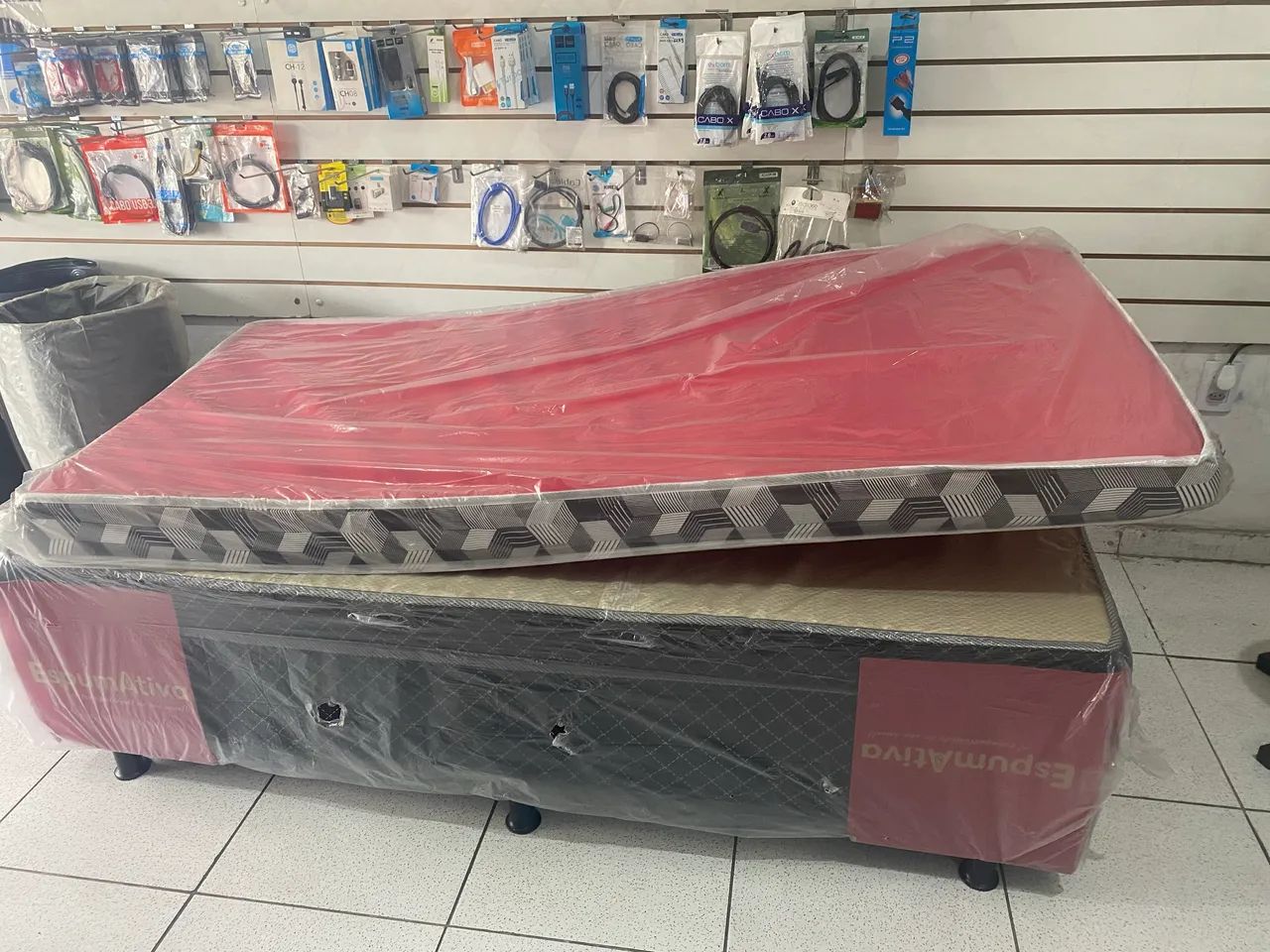 Cama solteiro box com colchão de espuma 10cm + travesseiro brinde - Foto 5