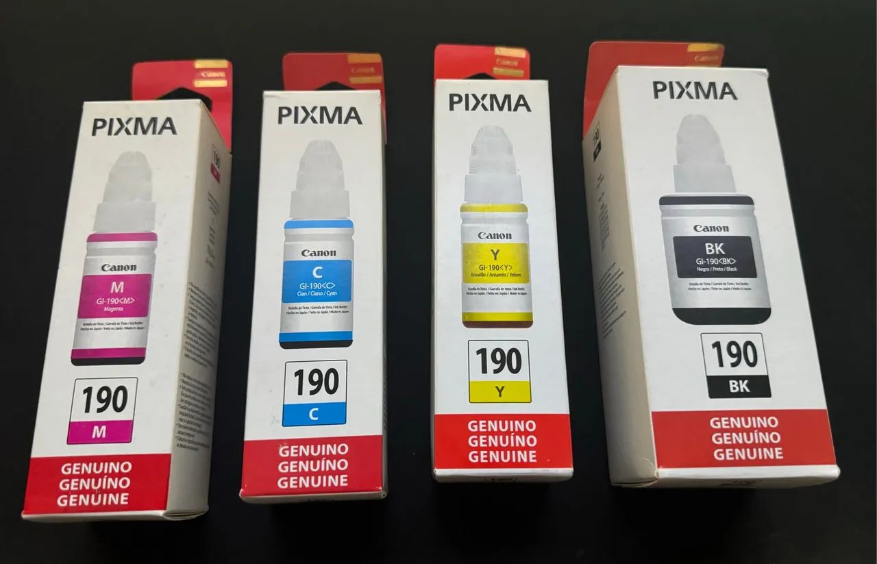 Kit 4 Refil Tinta Para Canon GI-190
