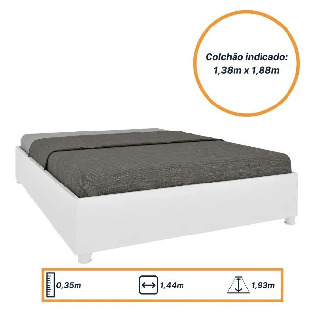 Estrutura para cama Mônaco Neve