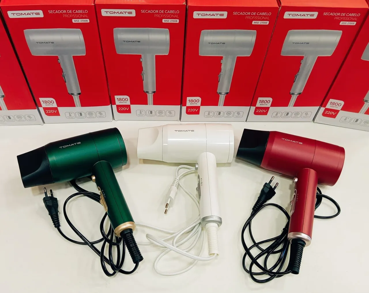Secador de Cabelo Profissional 1800W - Tomate