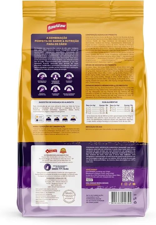 Ração Baw Waw10kg para Cães Adultos Sênior - Carne, Frango & Arroz - Foto 2