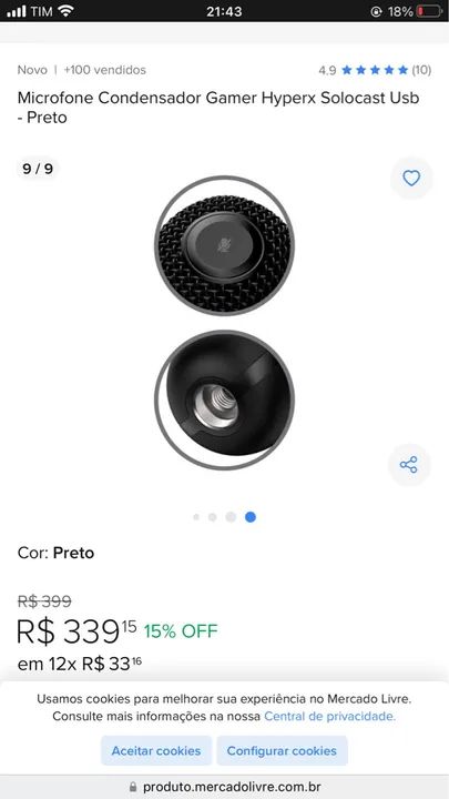 Microfone profissional gamer Hiperx USB - Foto 4