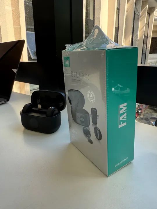 Microfone de Lapela Android e iPhone Bluetooth FAM Bell M2 - Novo - Foto 5