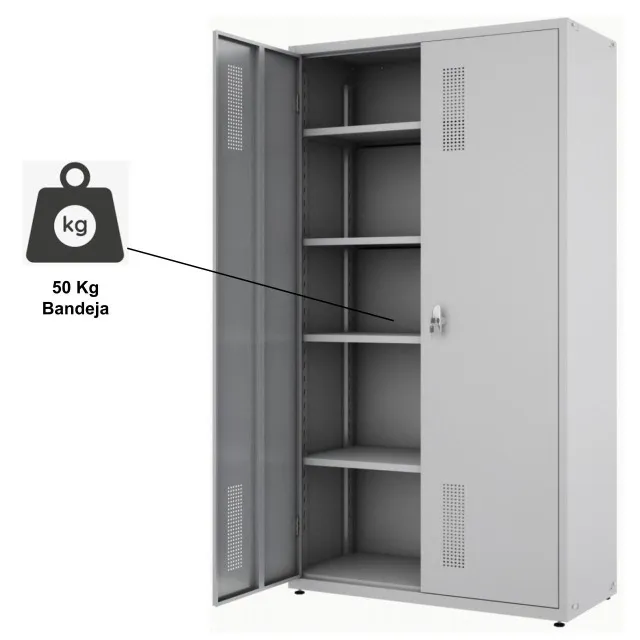 Armário de Aço POP com Portas PA 120 Chapa Grossa #22 1,98×1,20×0,45m Modelo 18011