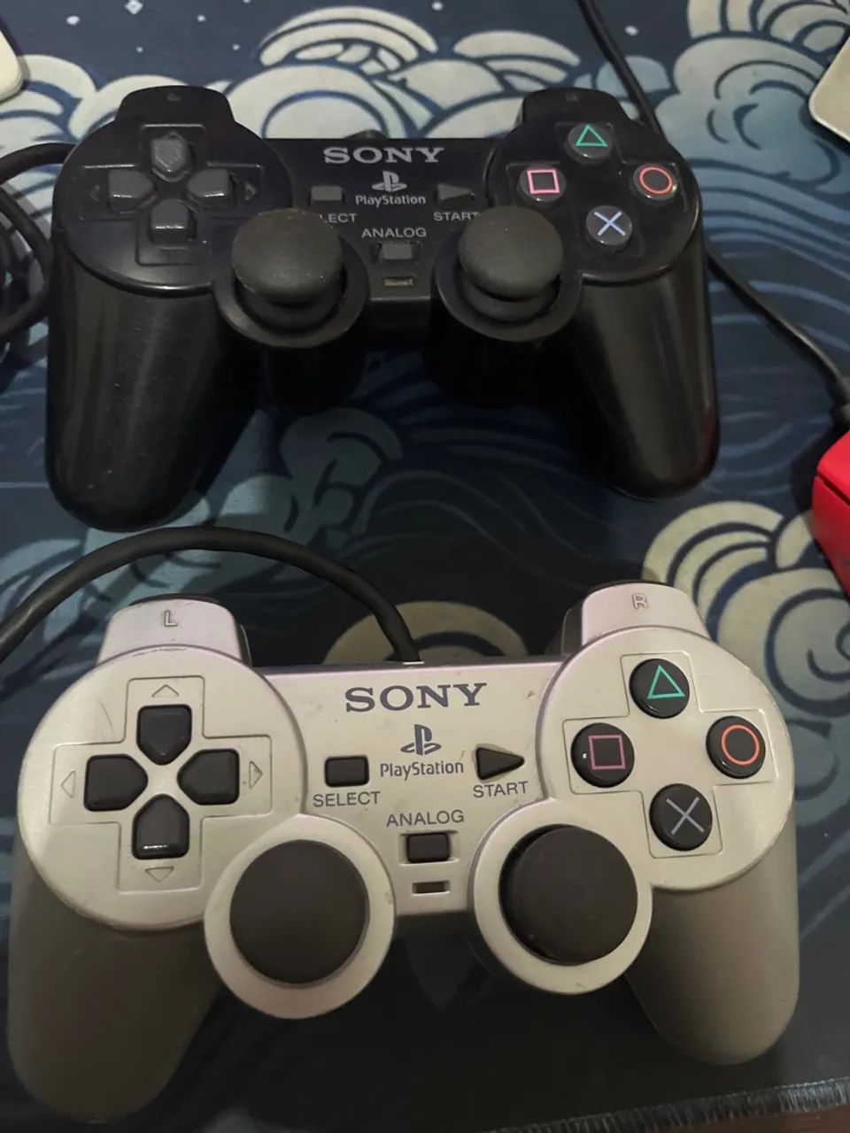 Controle Playstation 2 - Original Sony Prata e Preto