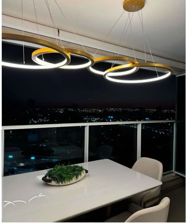 Lustre Moderno de Arco de Aço Inoxidável com Iluminação LED - Foto 3
