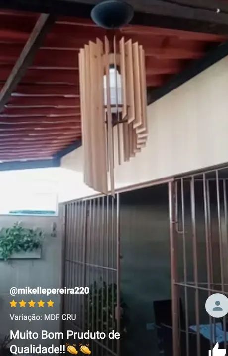 Lustre de Madeira Moderno - Foto 5